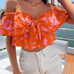 Off the shoulder crop top